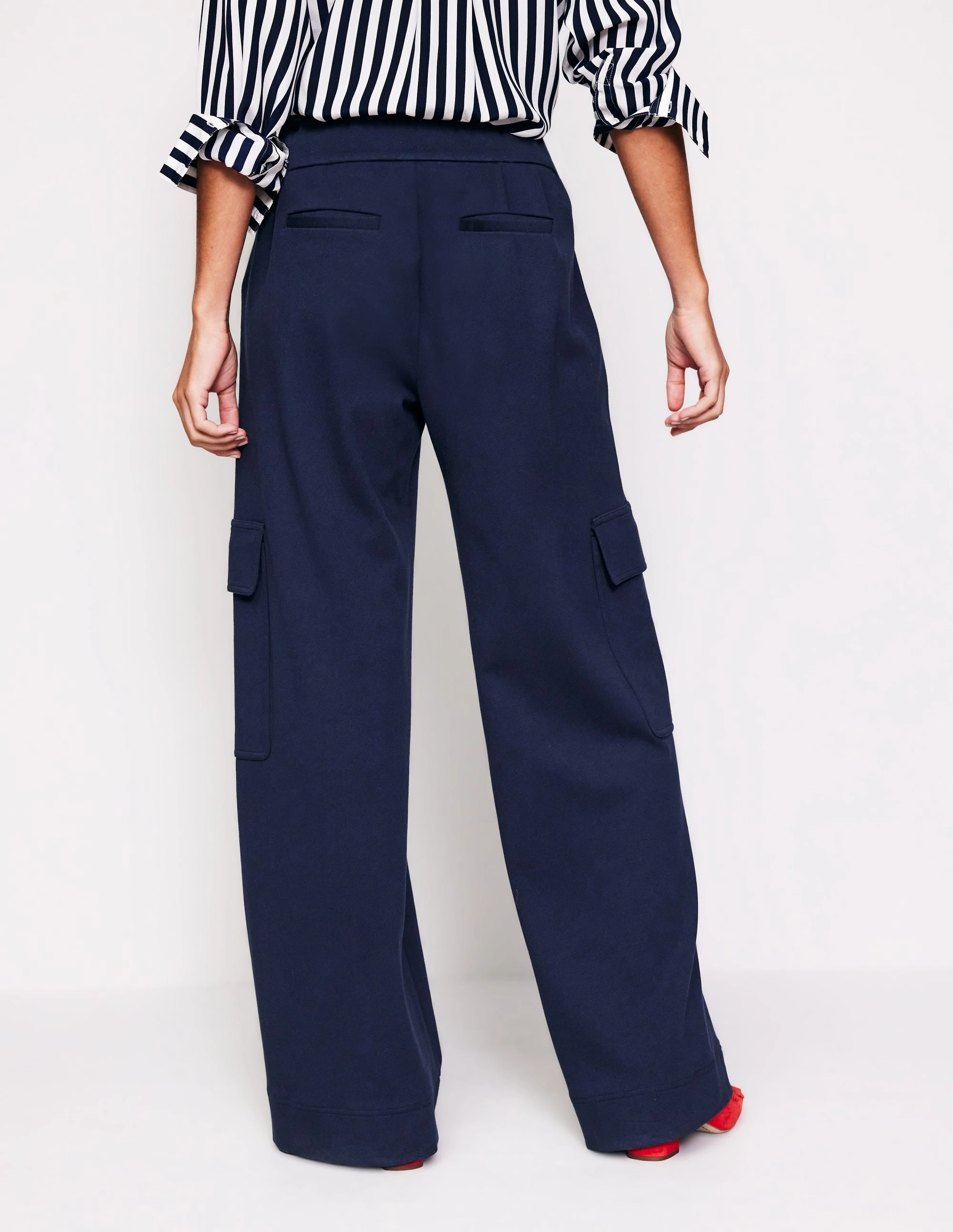 Ponte Twill Pull-on Trousers-Navy Comfort Flex