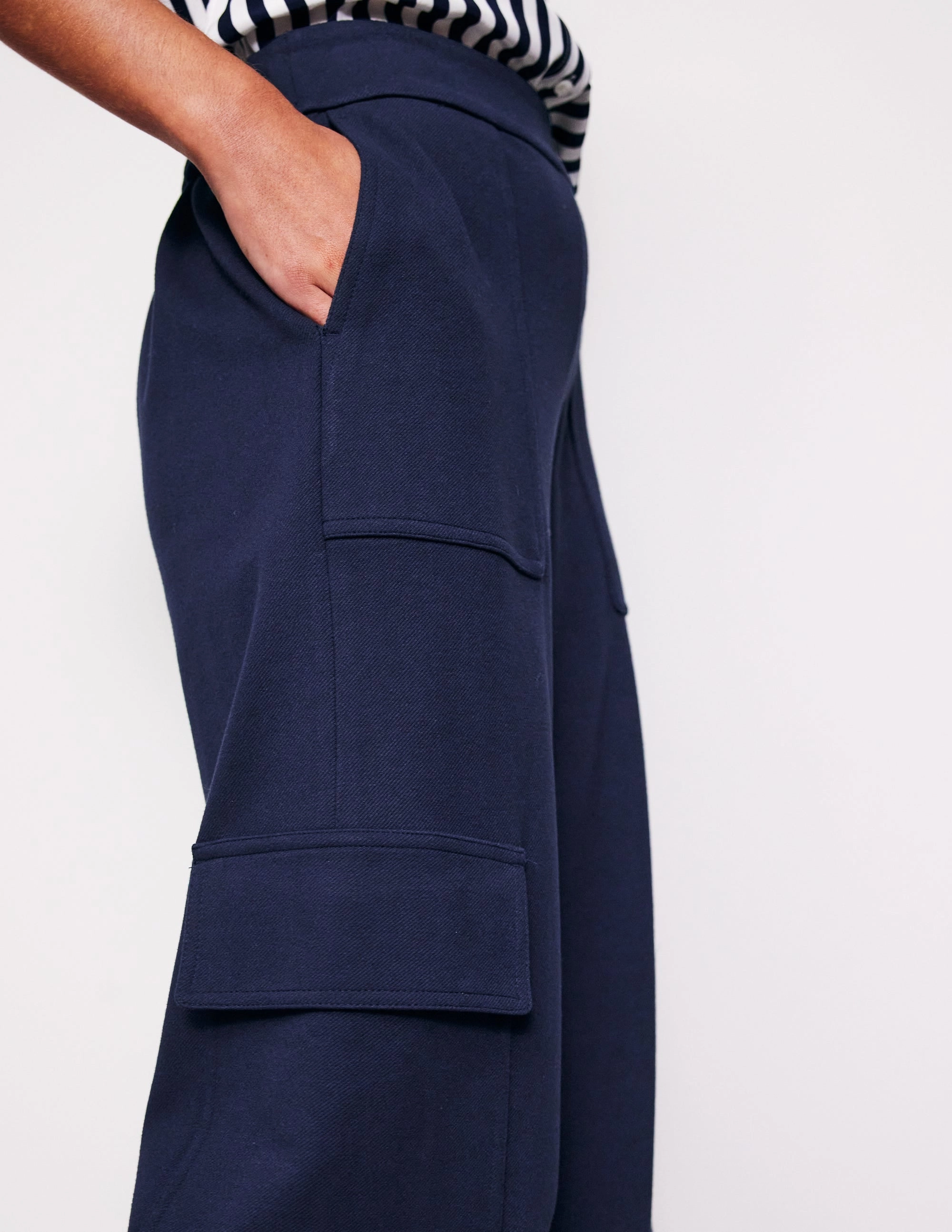 Ponte Twill Pull-on Trousers-Navy Heat Friendly