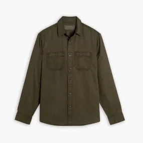 Chambray Workshirt | Olive Handcrafted Detail tall size