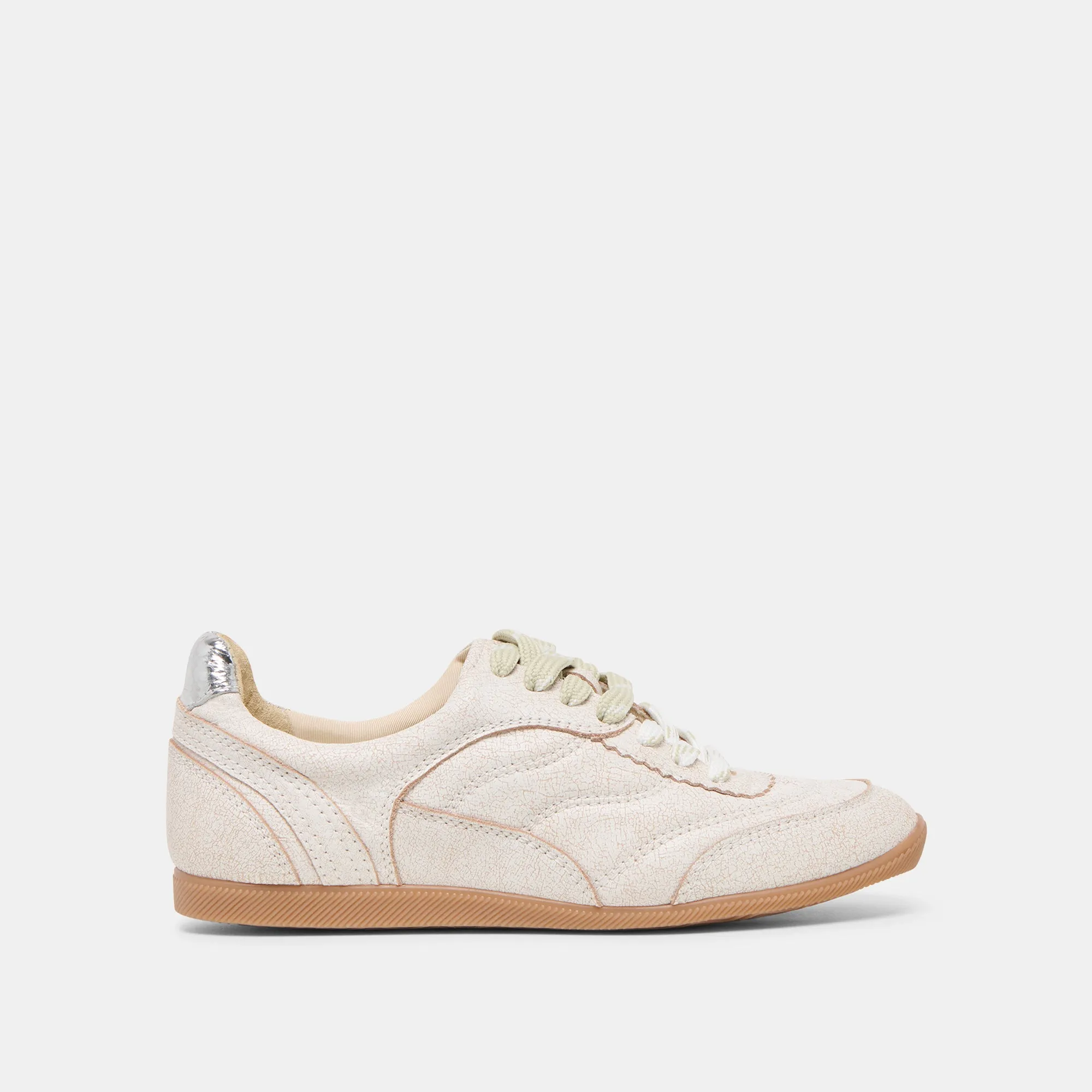 LAINI SNEAKERS OFF WHITE CRACKLED LEATHER Cushioned Comfort