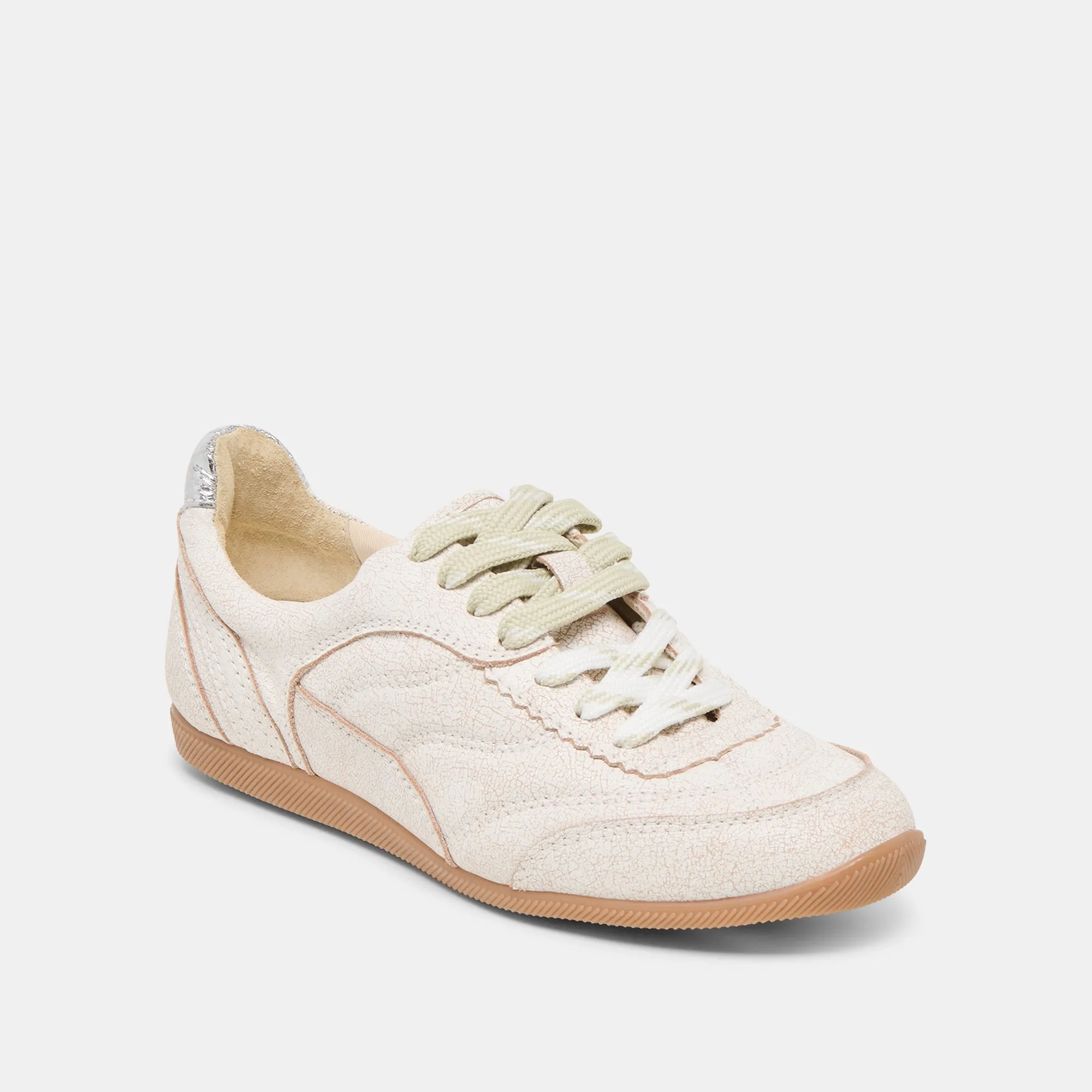 Orthotic Friendly Design LAINI SNEAKERS OFF WHITE CRACKLED LEATHER