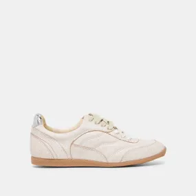 LAINI SNEAKERS OFF WHITE CRACKLED LEATHER Cushioned Comfort