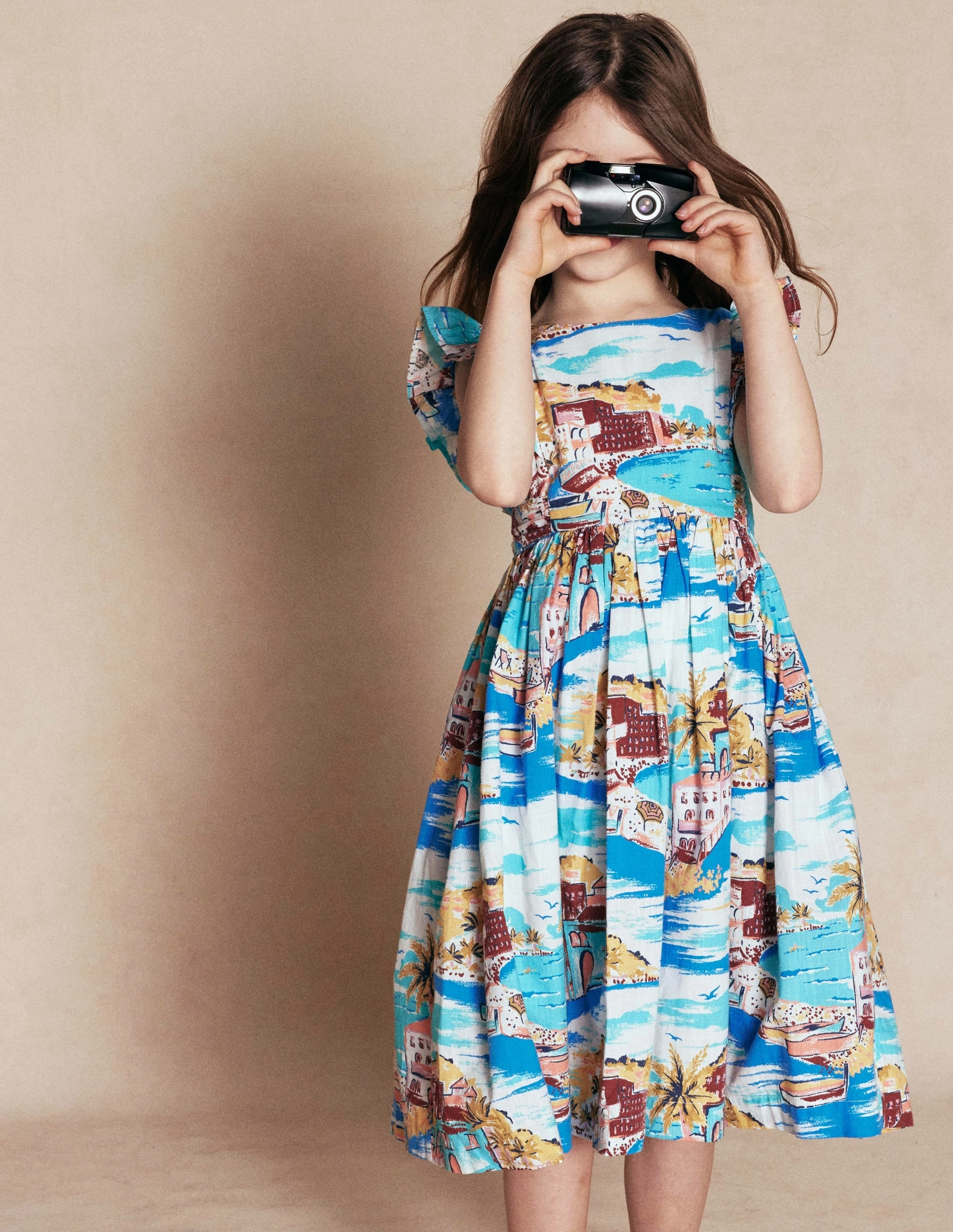 Bow Back Midi Dress-Multi Coastal Scene Sweet Mood Pure Vibes