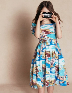 Bow Back Midi Dress-Multi Coastal Scene Sweet Mood Pure Vibes