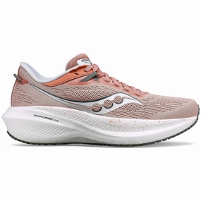 Saucony Triumph 21 Womens Running Shoes - Pink running on asphalt shoes 5k - specific shoes