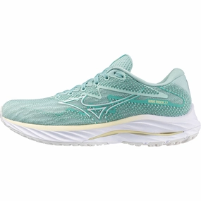 Mizuno Wave Rider 27 Womens Running Shoes - Green climate - specific shoes running speed training