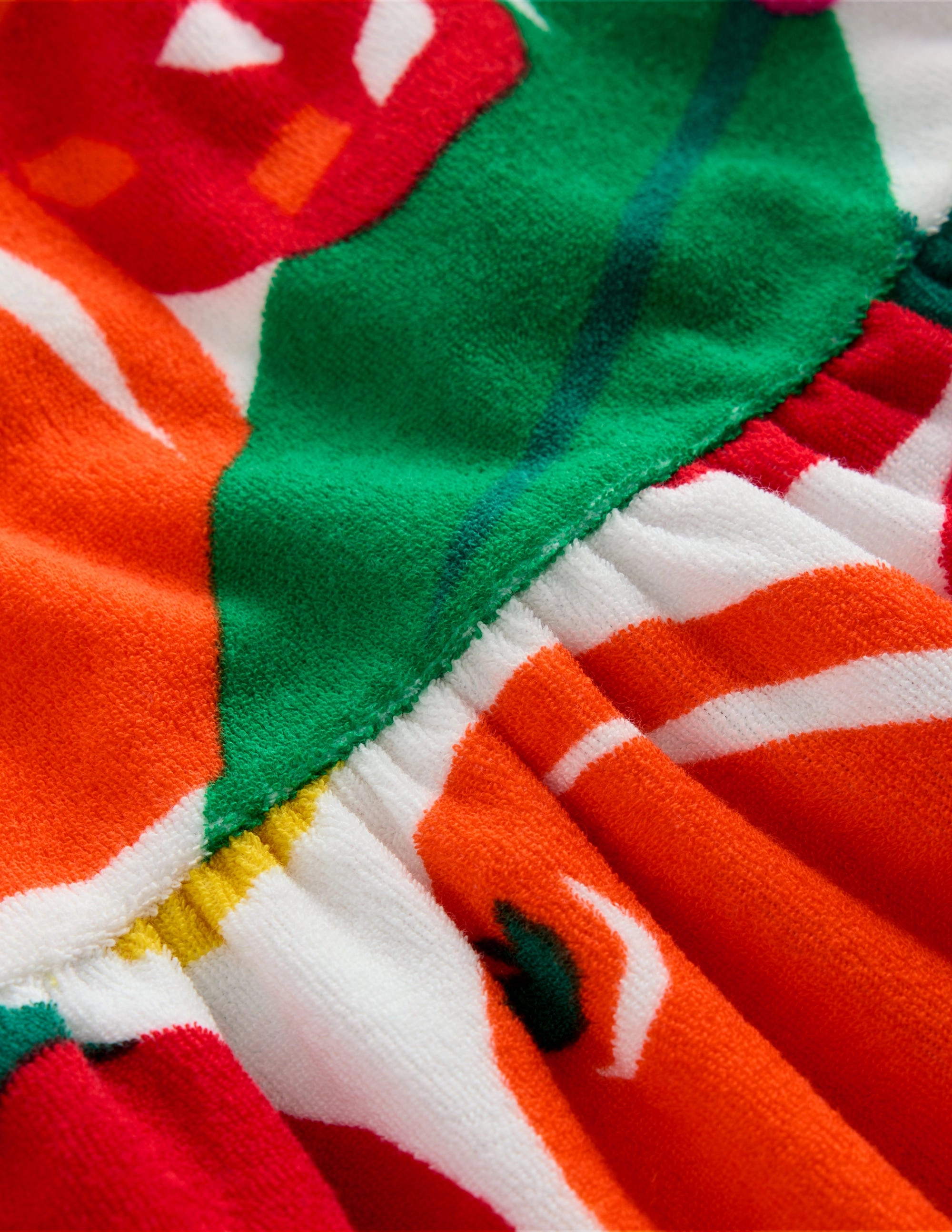 Ariel Twirly Towelling Dress-Multi Giant Fruit Silky Mood Layered Comfort Wear