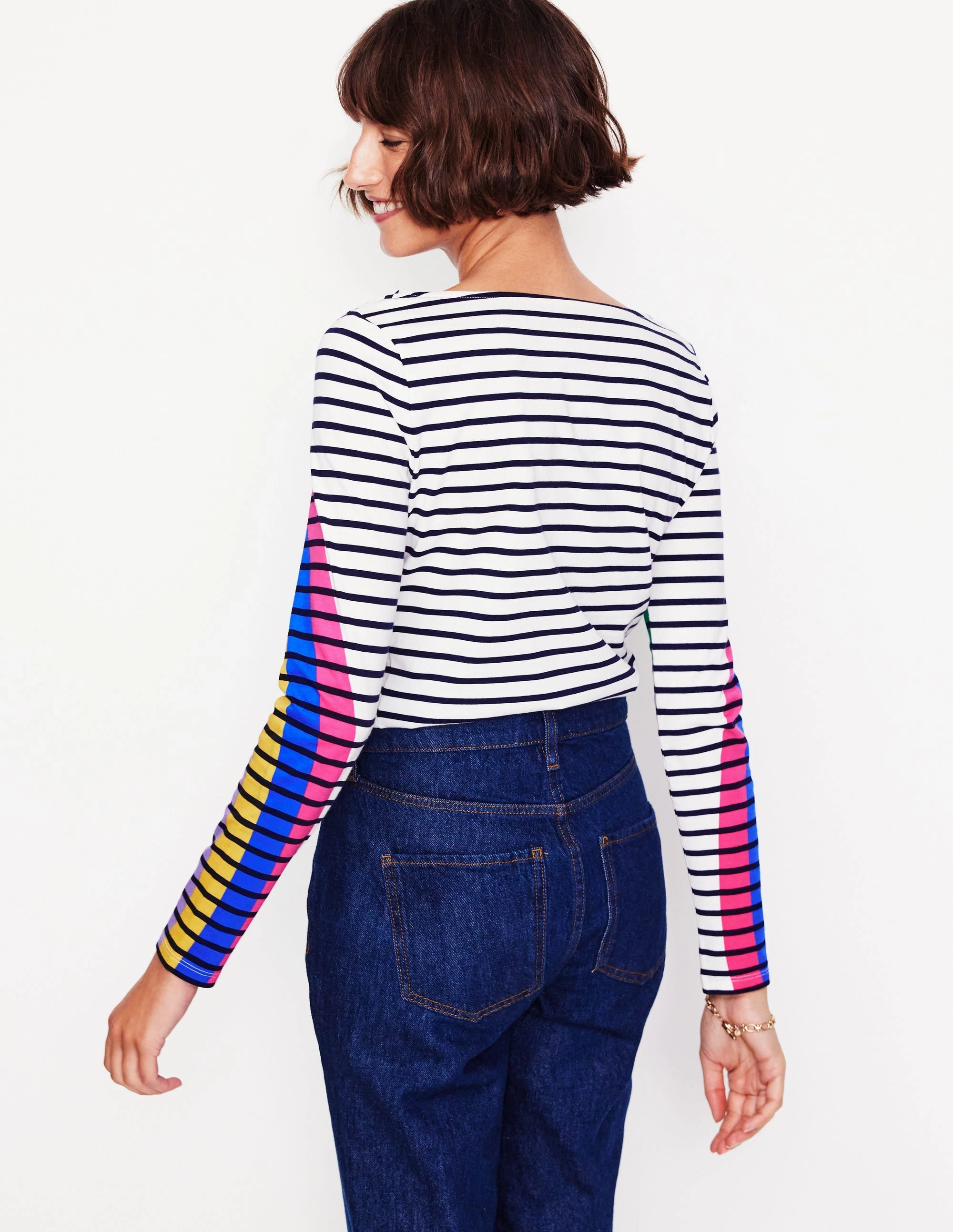 Ella Long Sleeve Breton-Rainbow Curve Breton Cozy Hug short sleeved