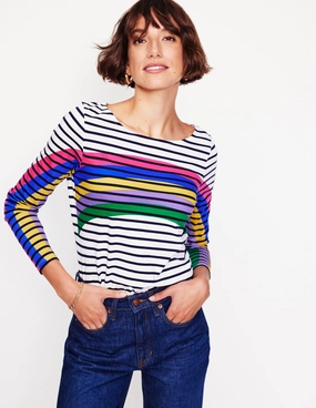 DoubleStitched Seams Ella Long Sleeve Breton-Rainbow Curve Breton