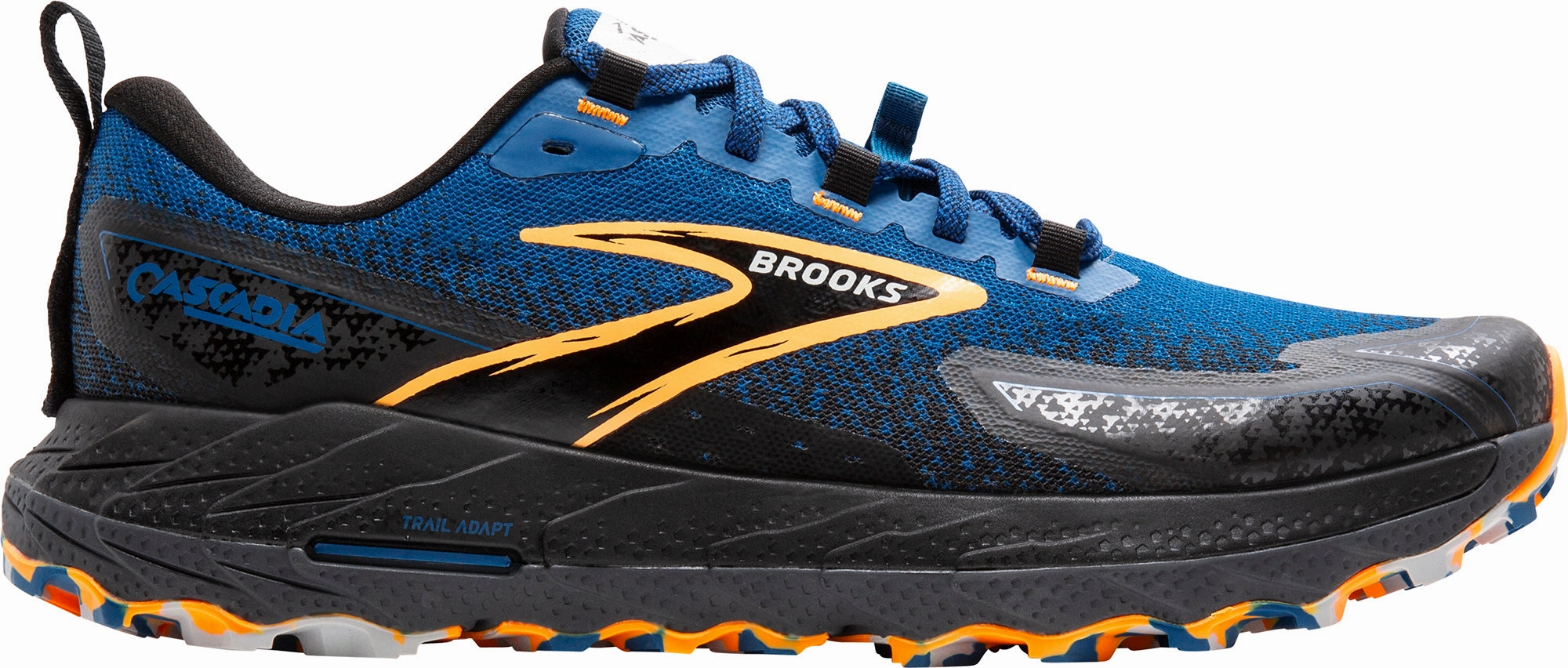 Elastic Collar Support Brooks Cascadia 18 Mens Trail Running Shoes - Blue