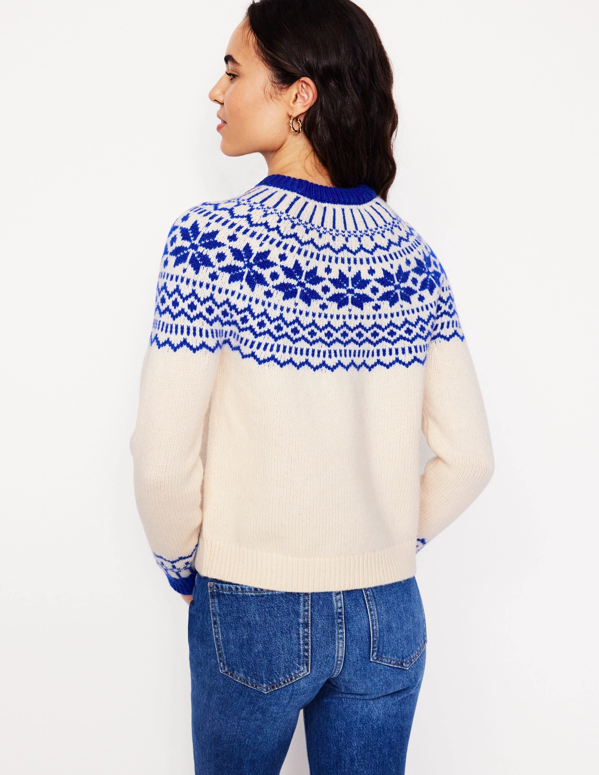 Eleanor Fair Isle Jumper-Warm Ivory UVProtective Layer Anti Static Finish