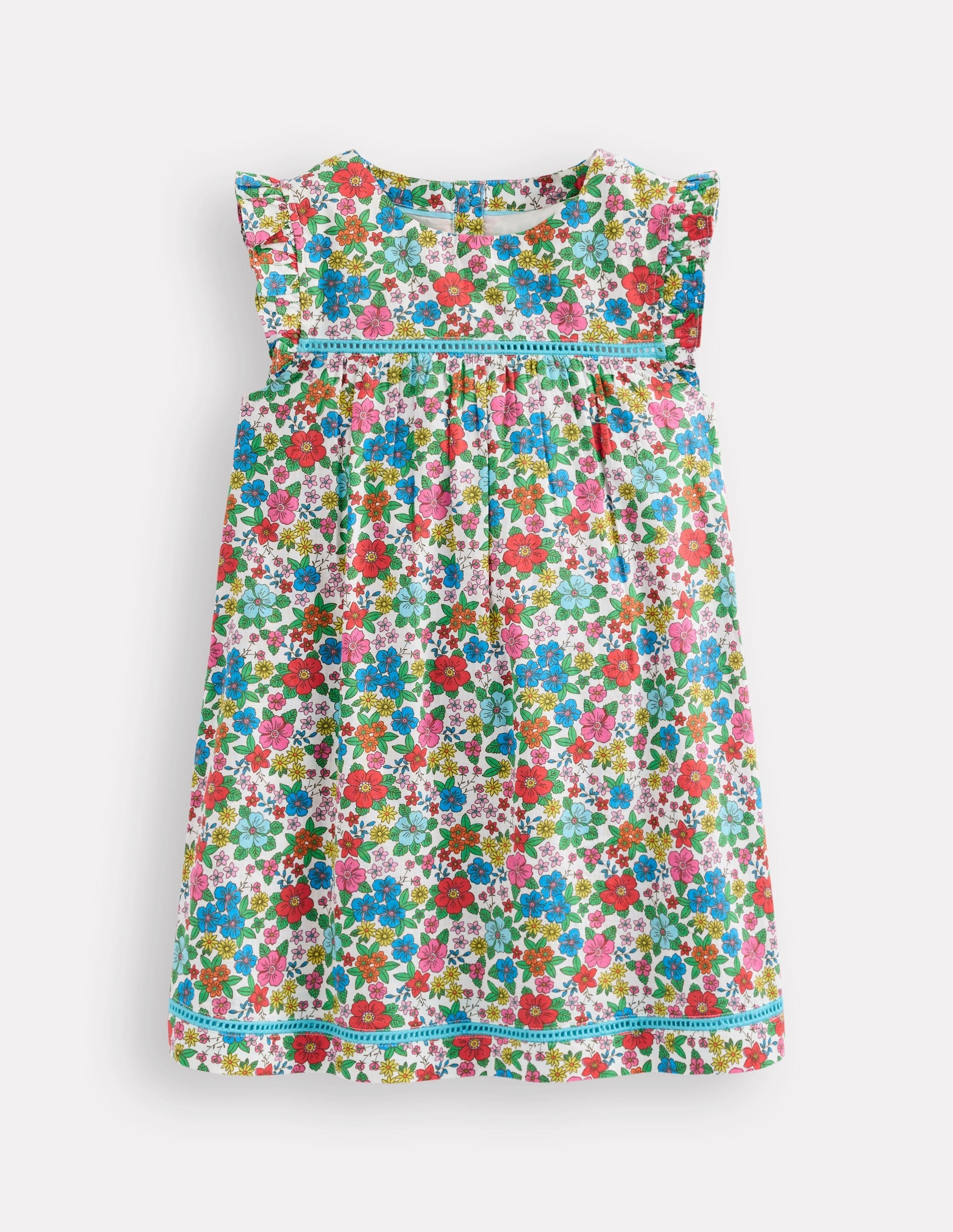 Celia Woven Holiday Dress-Multi Holiday Flowerbed Simple Chic Stylish Appearance