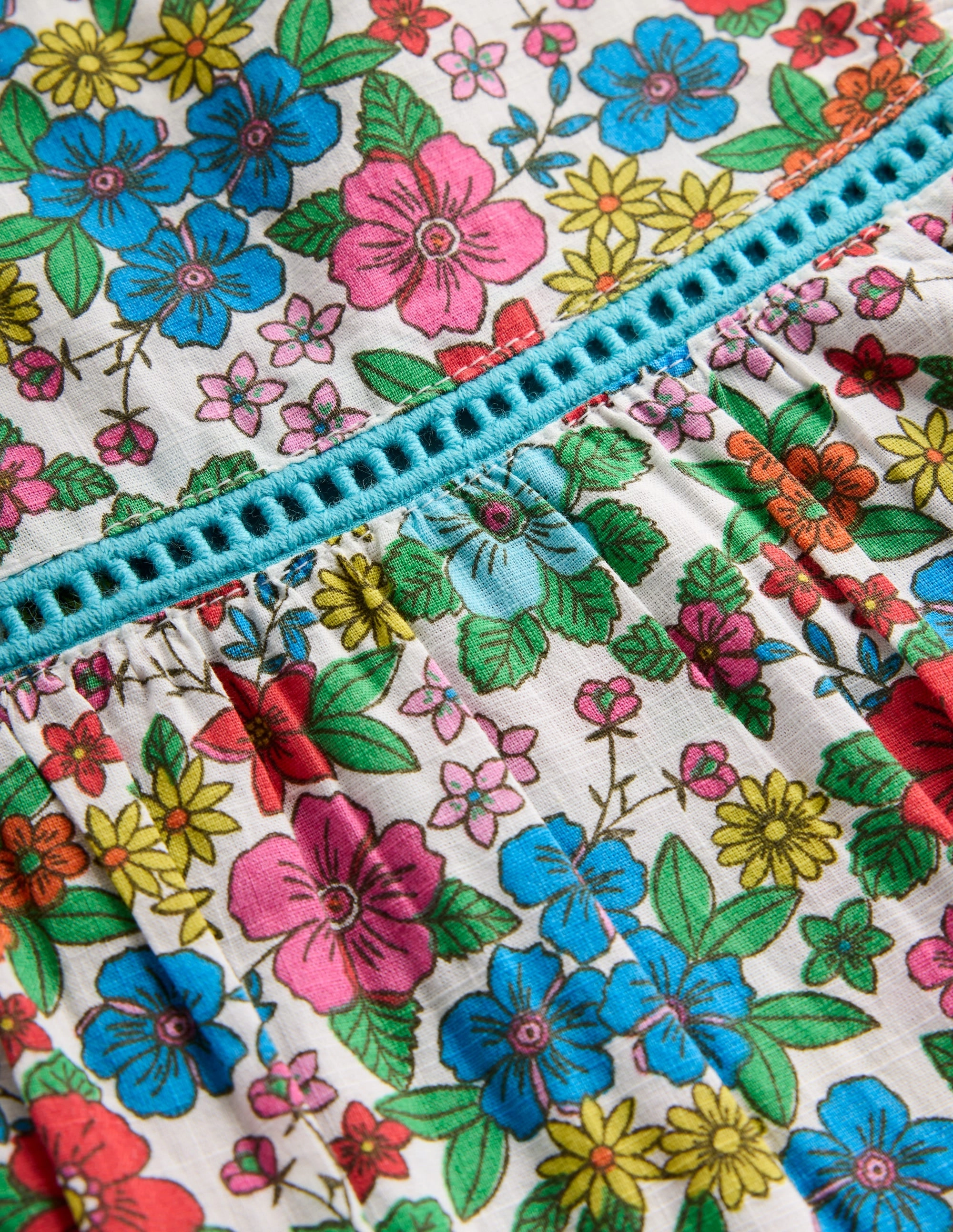 Celia Woven Holiday Dress-Multi Holiday Flowerbed WrinkleResistantFinish