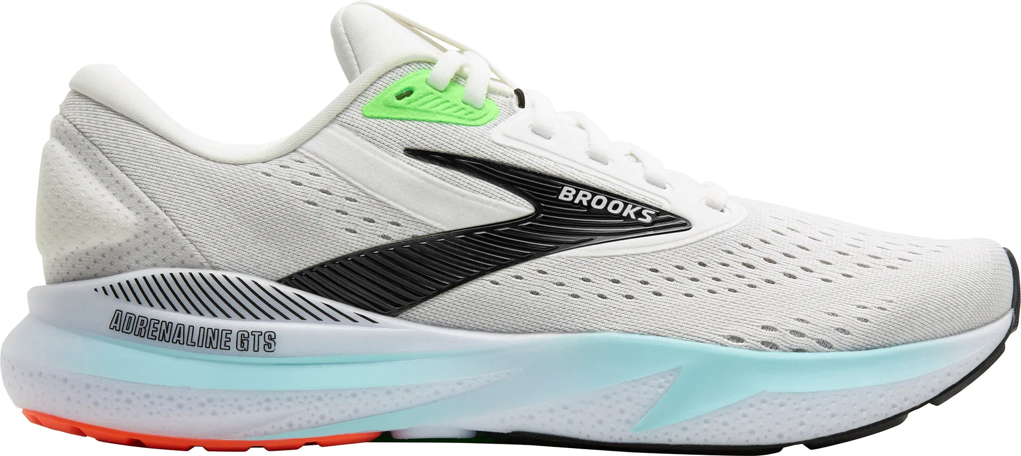 Enhanced Edge Support Sprinting Shoes Brooks Adrenaline GTS 24 Mens Running Shoes - White