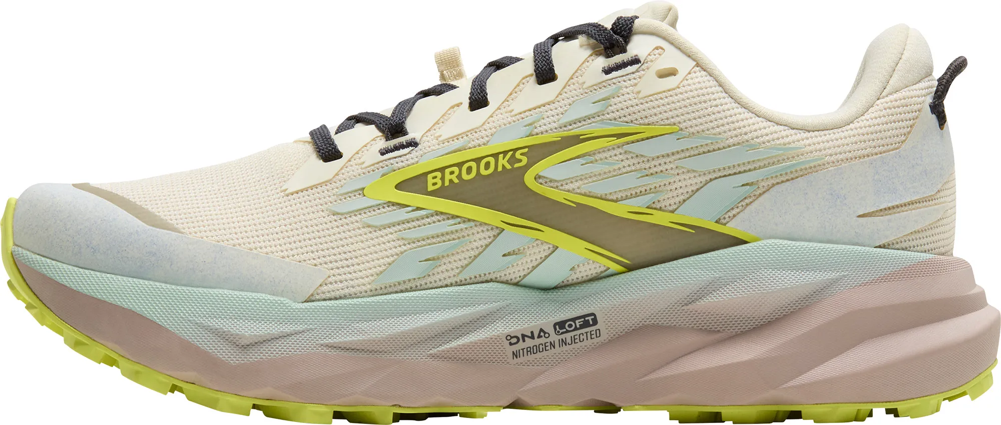 Brooks Cascadia 19 WIDE FIT Womens Trail Running Shoes - Cream running - performance