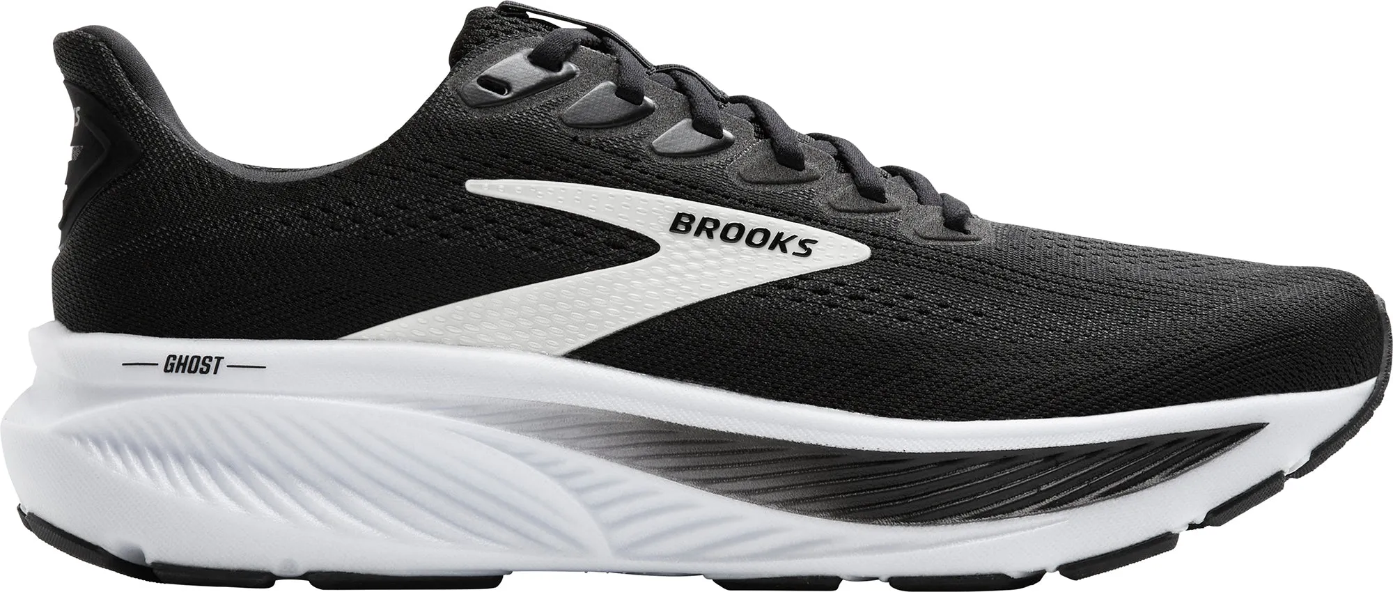 Brooks Ghost 17 Womens Running Shoes - Black Roll Bar Contoured Footbed Geometry