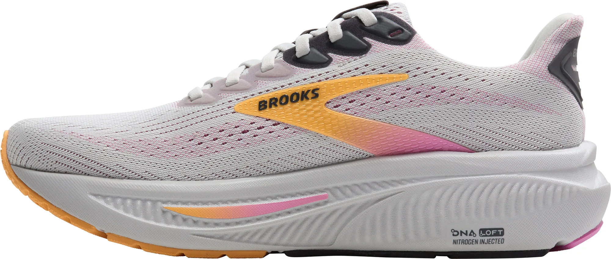 Reactive Propulsion Pods Seam Free Construction Brooks Ghost 17 Womens Running Shoes - Grey