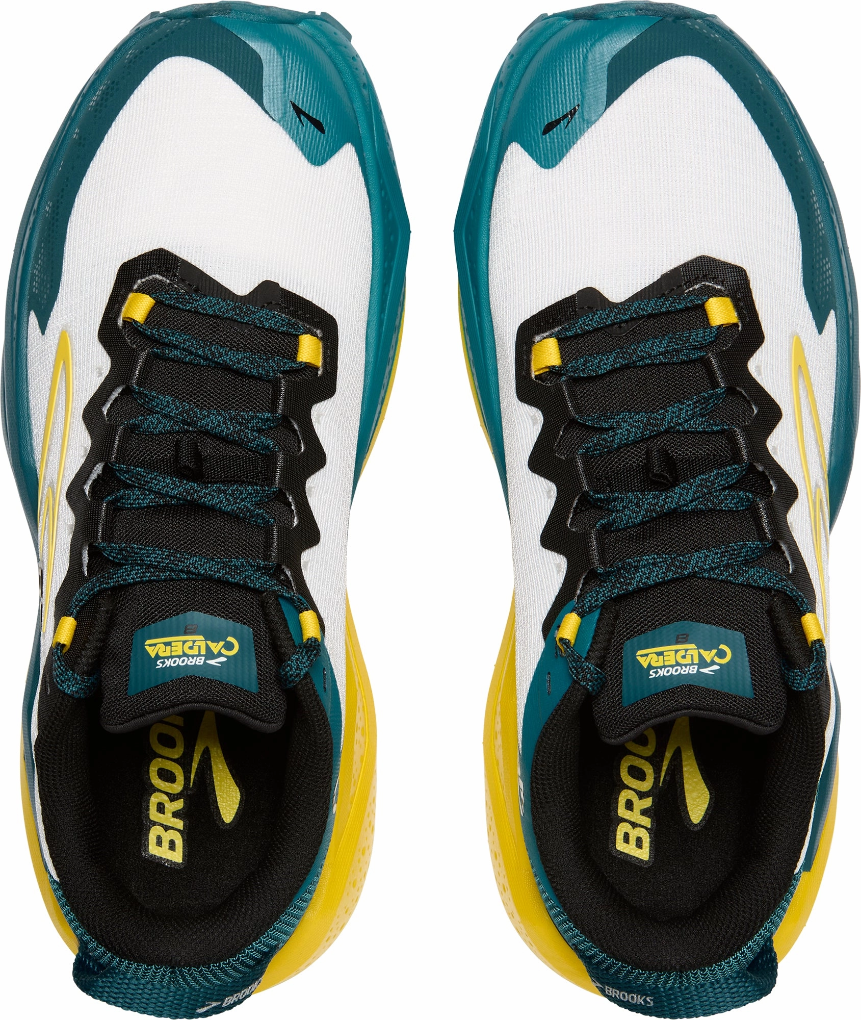 Elastic Heel Tab carbon fiber plate running shoes Brooks Caldera 8 Mens Trail Running Shoes - White