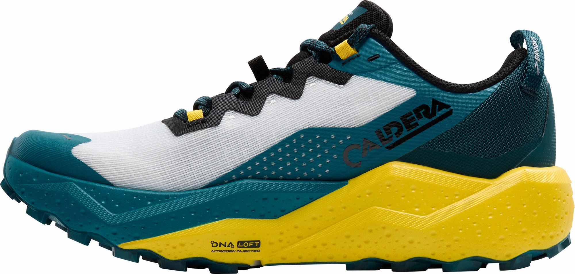 Brooks Caldera 8 Mens Trail Running Shoes - White Impact Absorption Padding Impact Diffusing Midsole