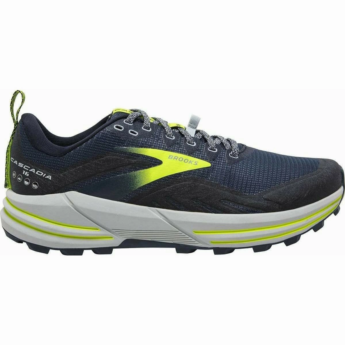 reduced fatigue foam sole Brooks Cascadia 16 Mens Trail Running Shoes - Grey