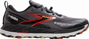 Brooks Cascadia 18 GORE-TEX Mens Trail Running Shoes - Grey running in a pier area shoes