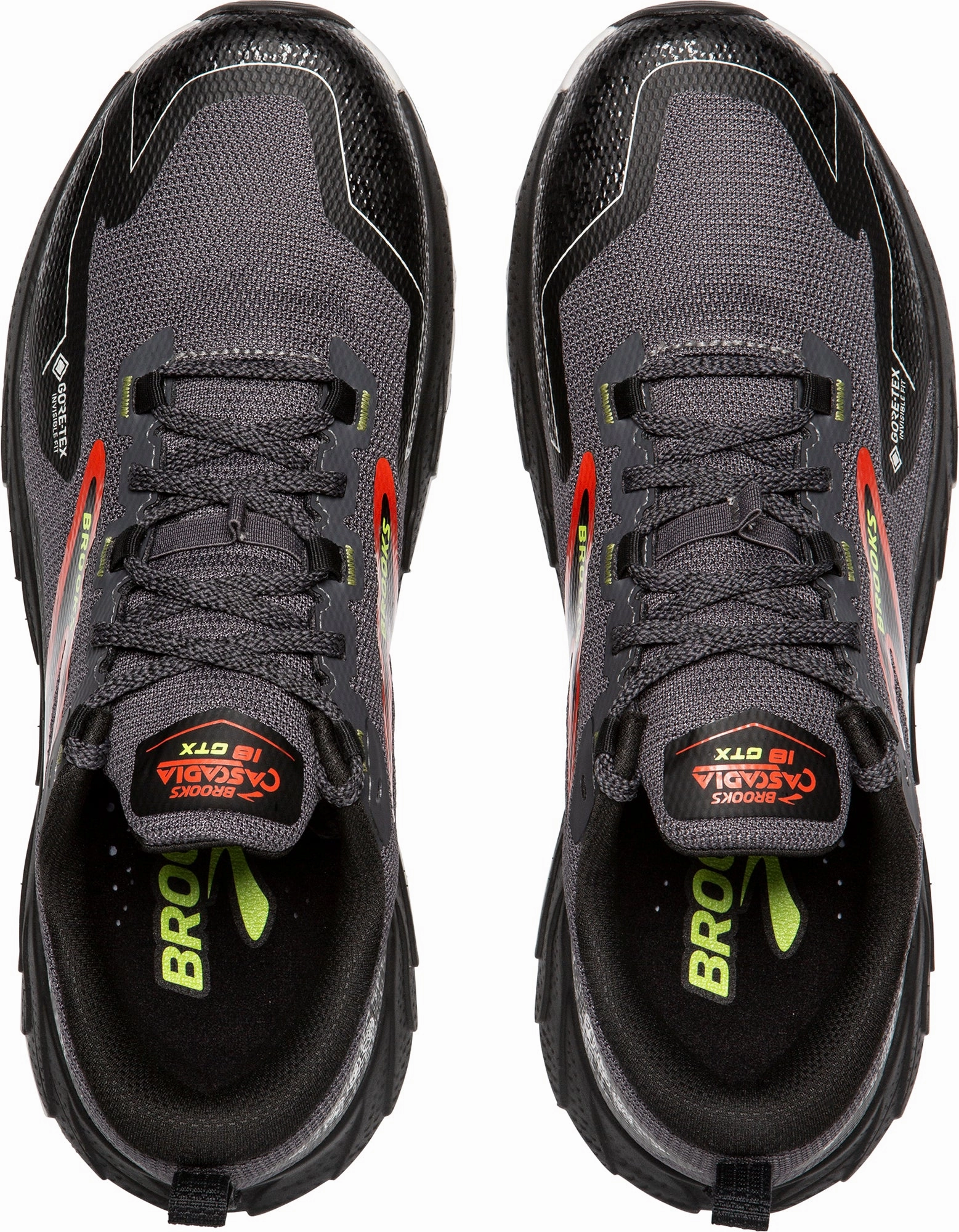 Arch Focus Synthetic Overlay Support Brooks Cascadia 18 GORE-TEX Mens Trail Running Shoes - Grey