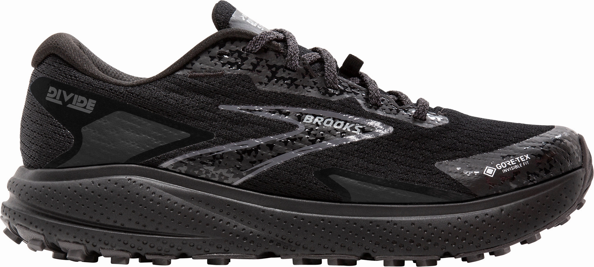 Brooks Divide 5 GORE-TEX Mens Trail Running Shoes - Black group - run running in a triathlon