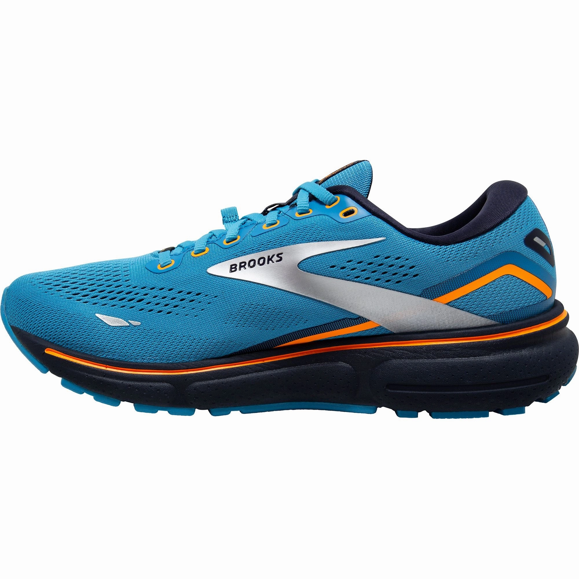Brooks Ghost 15 GORE-TEX Mens Running Shoes - Blue Marathon Preparation left - foot