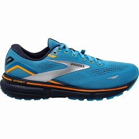 shock - absorbing sole Brooks Ghost 15 GORE-TEX Mens Running Shoes - Blue