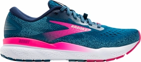 Brooks Ghost 16 GORE-TEX Womens Running Shoes - Blue all - weather suitability shoes running in a fun run shoes