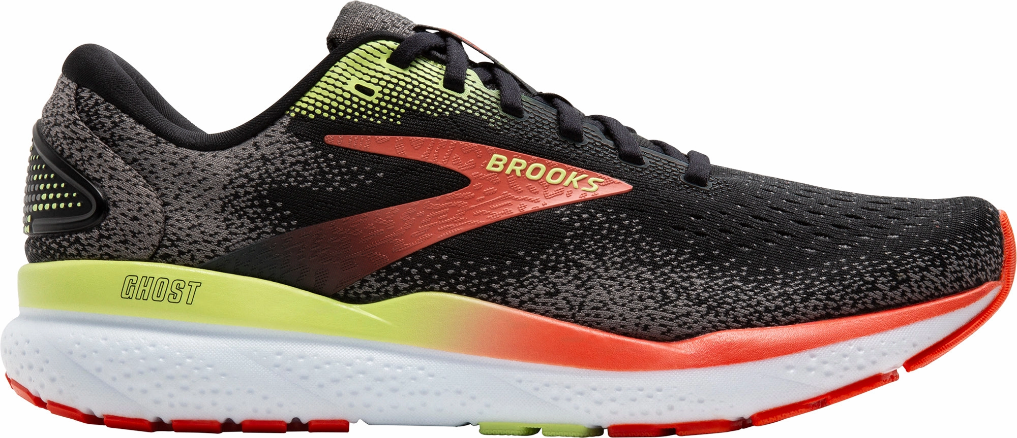 Brooks Ghost 16 Mens Running Shoes - Black hook - and - loop closure shoes moisture - wicking shoes