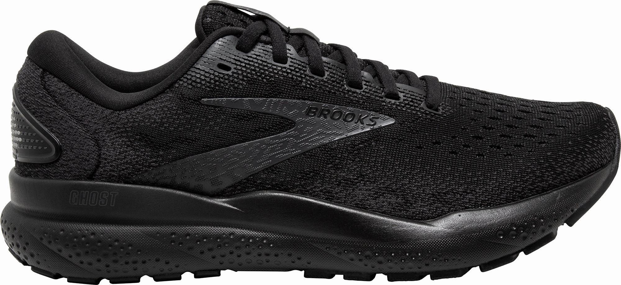 Brooks Ghost 16 WIDE FIT (4E) Mens Running Shoes - Black Shock Diffusing Heel