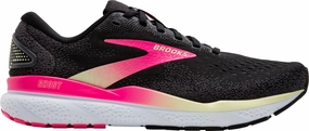 endurance training shoe fitness Brooks Ghost 16 Womens Running Shoes - Black