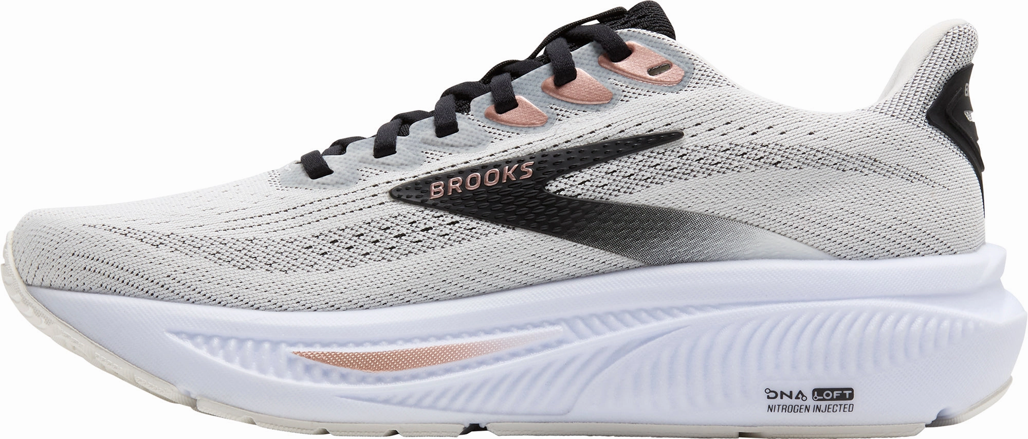 Brooks Ghost 17 Womens Running Shoes - White Comfort Heel