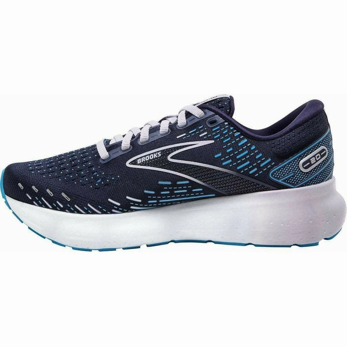 Cushioned ride Snow - Resistant Brooks Glycerin 20 Womens Running Shoes - Blue