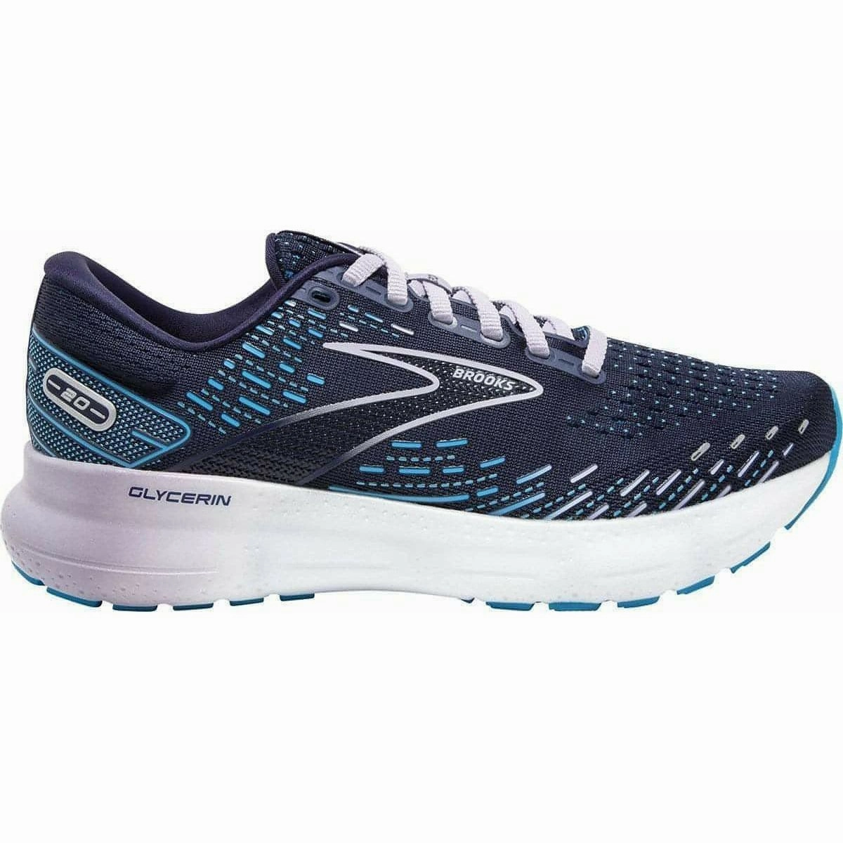 Dual Density Foam Layering Brooks Glycerin 20 Womens Running Shoes - Blue