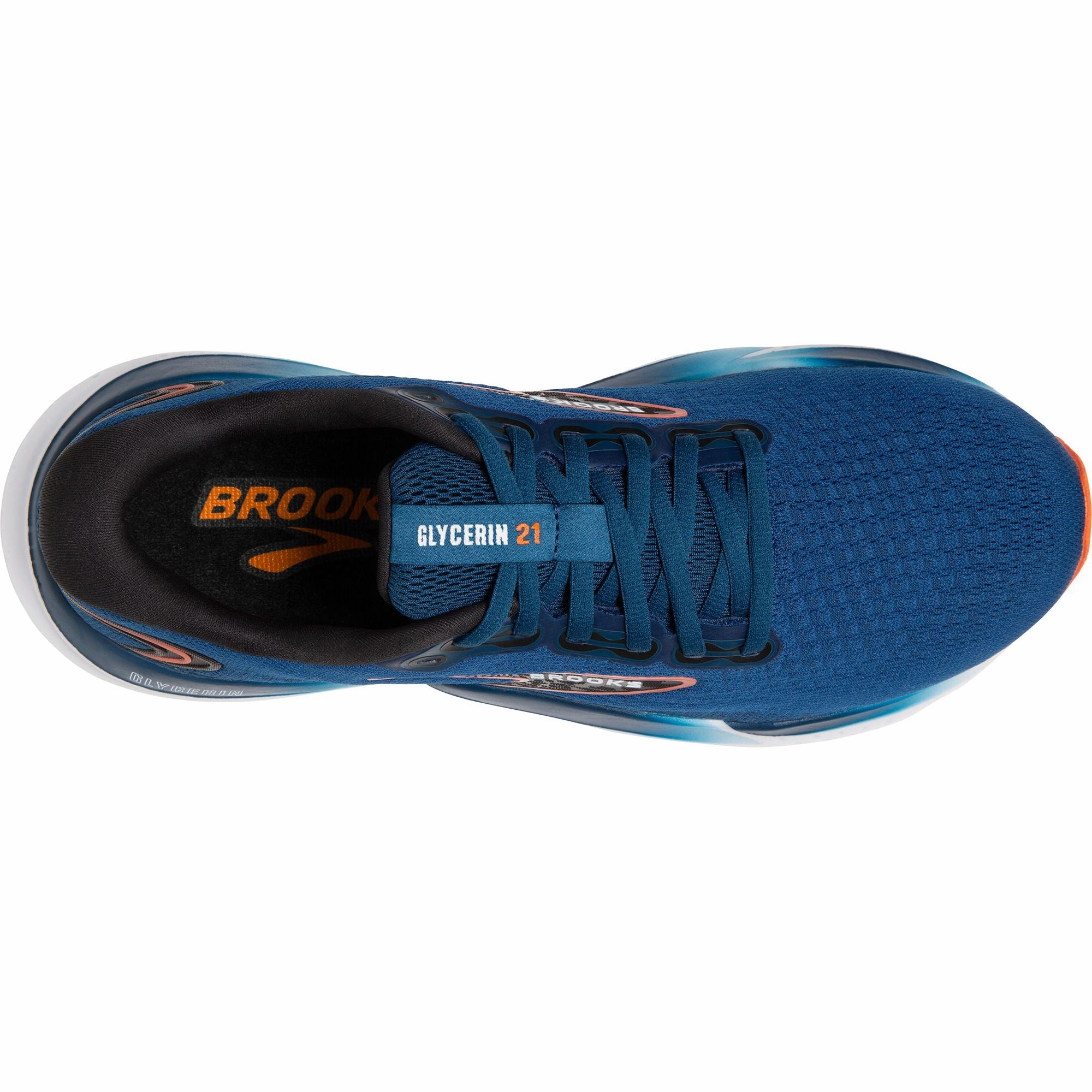 Precision fit simple design shoes Brooks Glycerin 21 WIDE FIT Mens Running Shoes - Blue