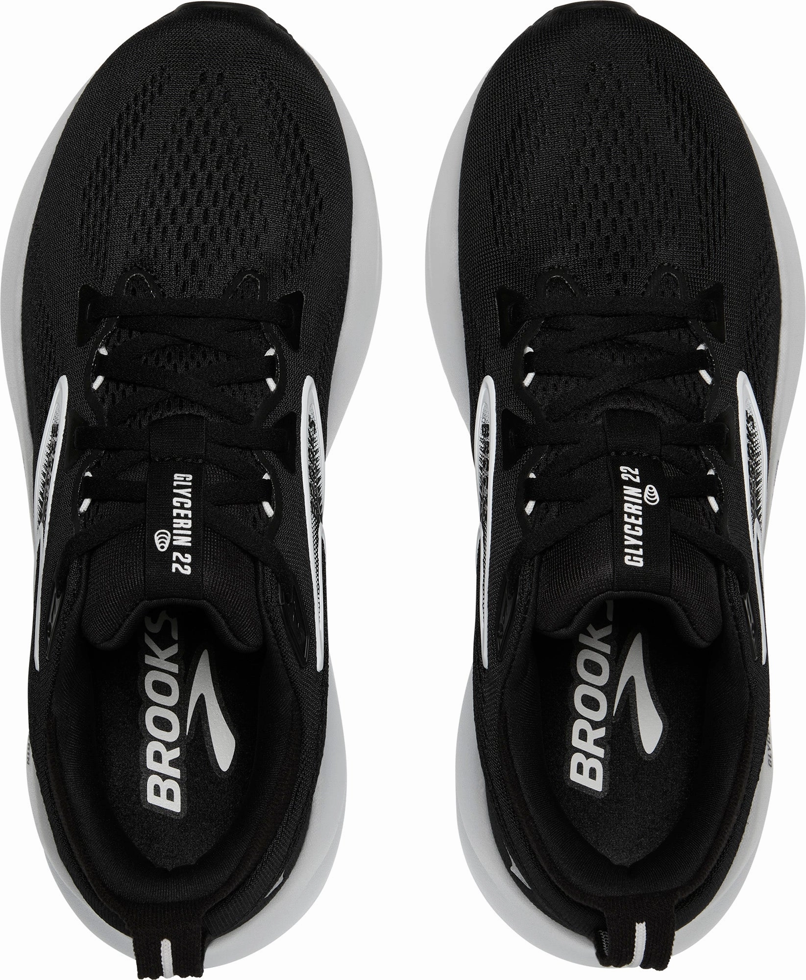 running in a 10K shoes Brooks Glycerin 22 WIDE FIT Womens Running Shoes - Black
