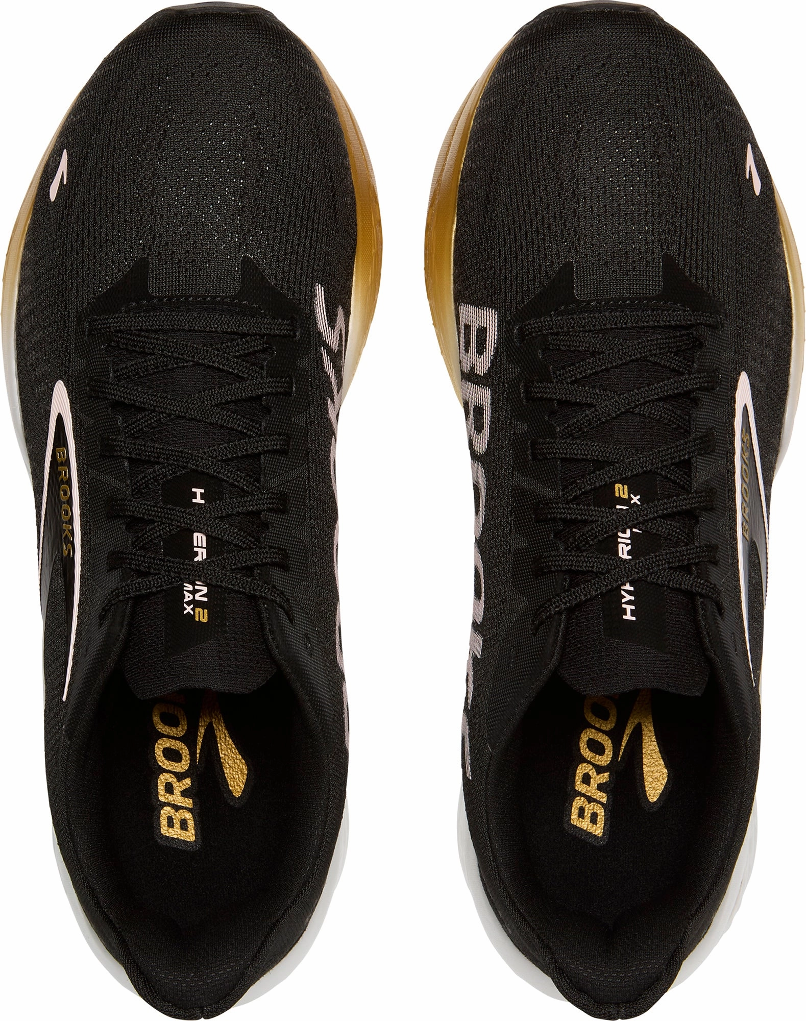 easy - to - clean upper shoes lace - up shoe model Brooks Hyperion Max 2 Womens Running Shoes - Black