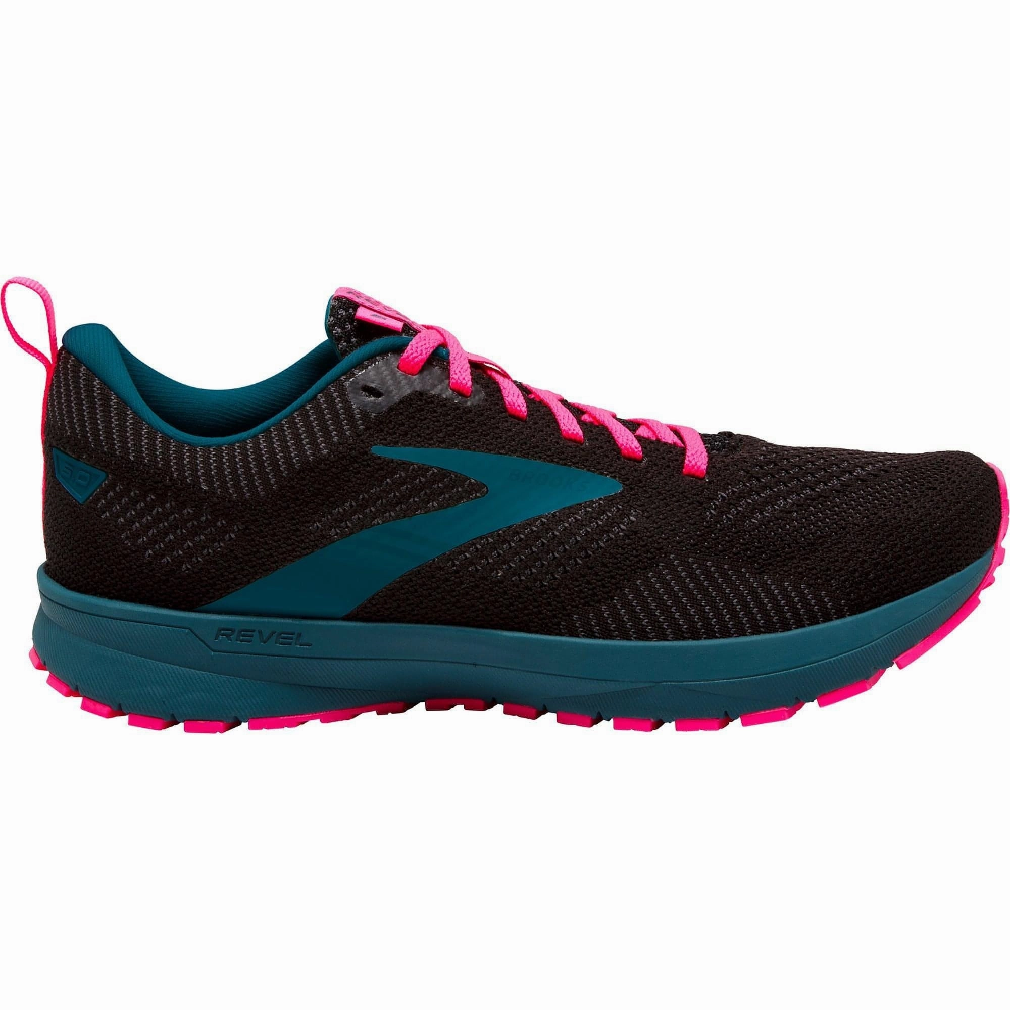 Tear Resistant Upper Brooks Revel 5 Womens Running Shoes - Black