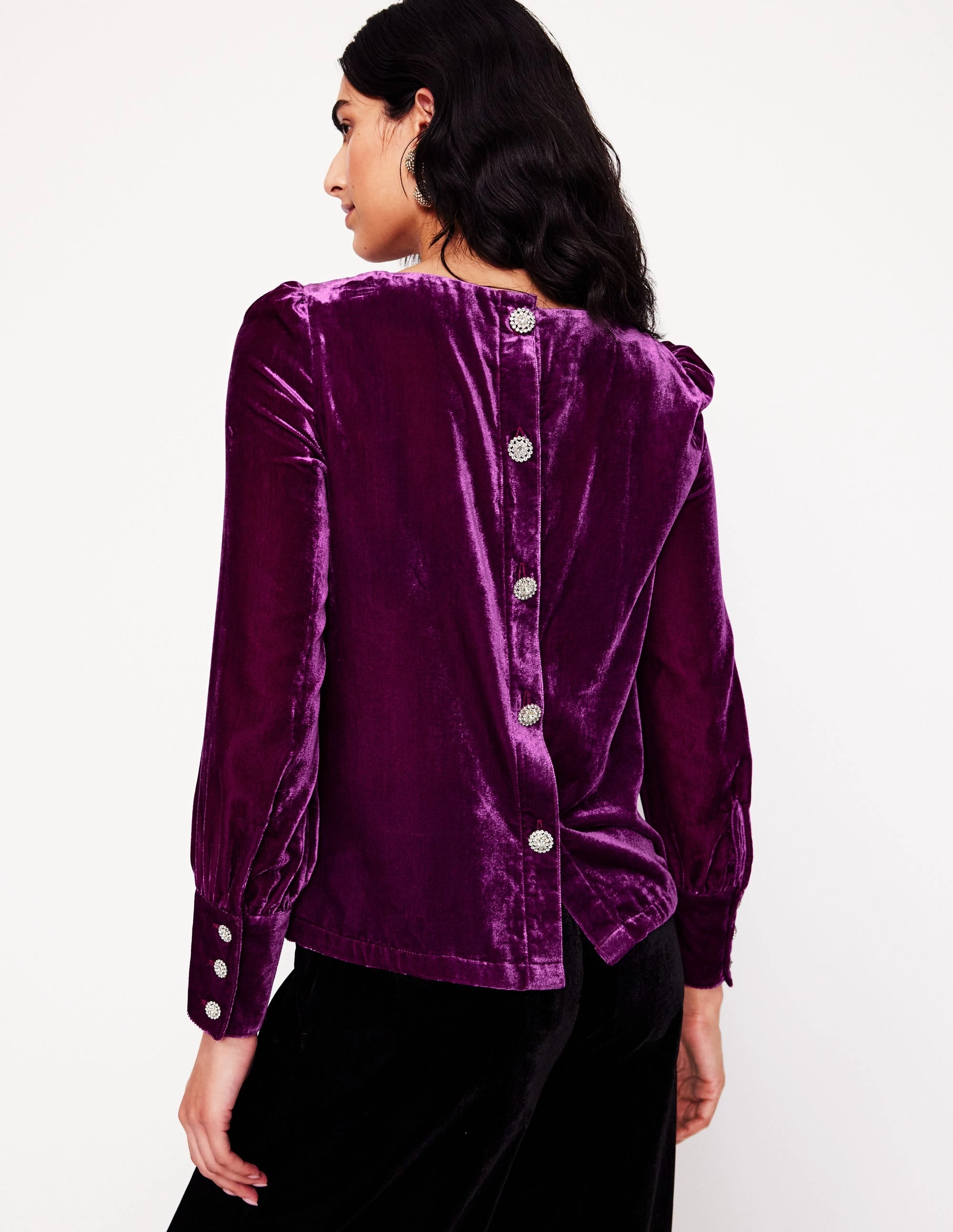 EnhancedDurabilityFinish Indoor Event Button Back Velvet Top-Regal Purple