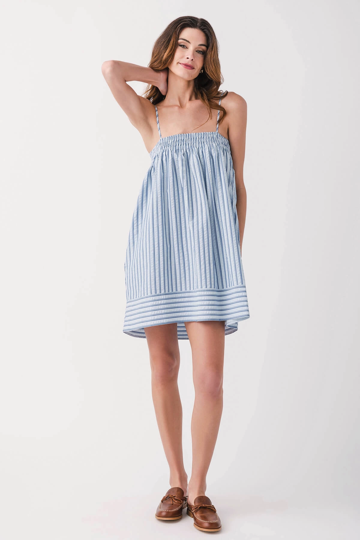 By Together Kandace Striped Spaghetti Strap Mini Dress Soft Balance Soft Curve