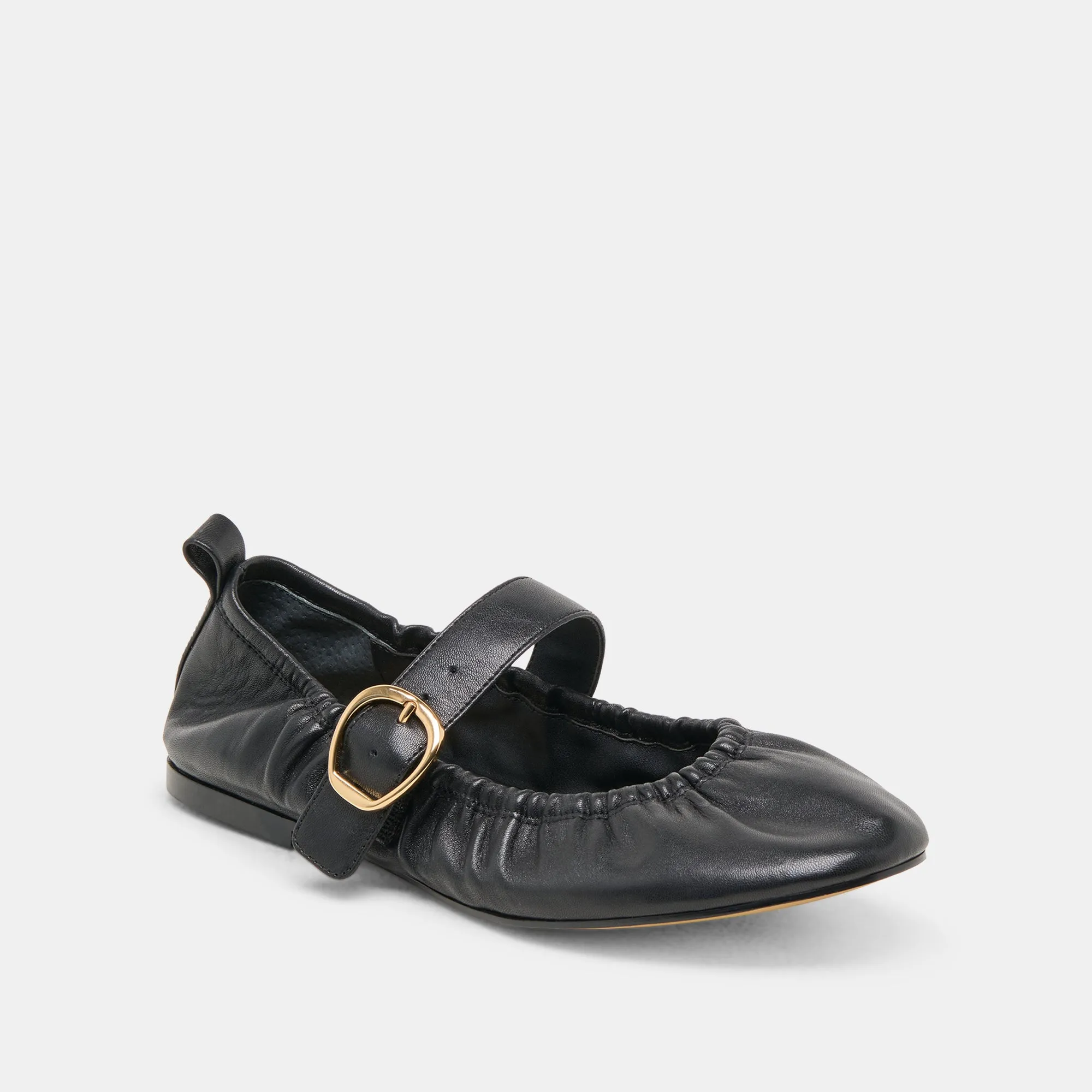 CAELY BALLET FLATS BLACK LEATHER Toe room Garden Glow