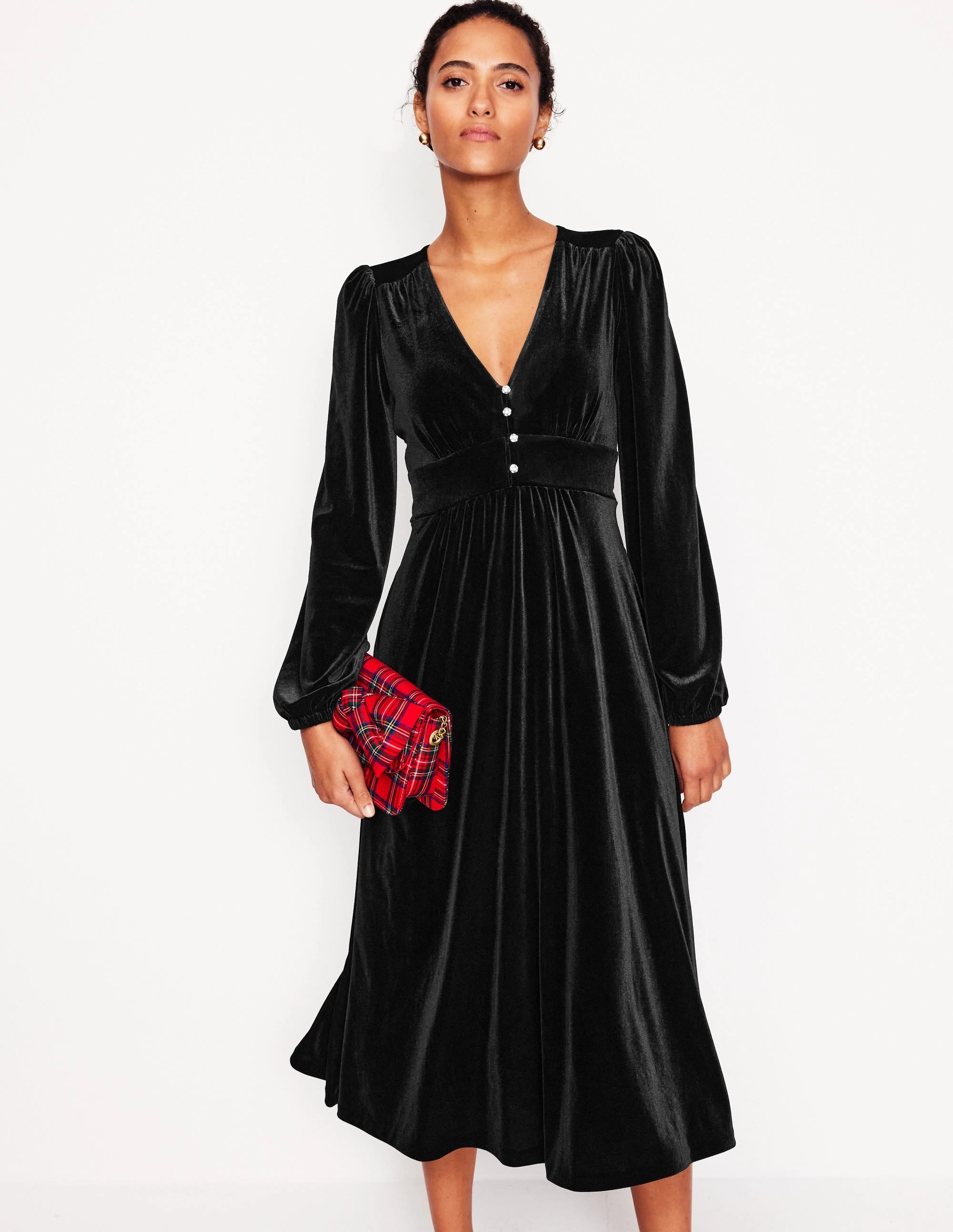 Timeless Trend Jocelyn Velvet Tea Dress-Black