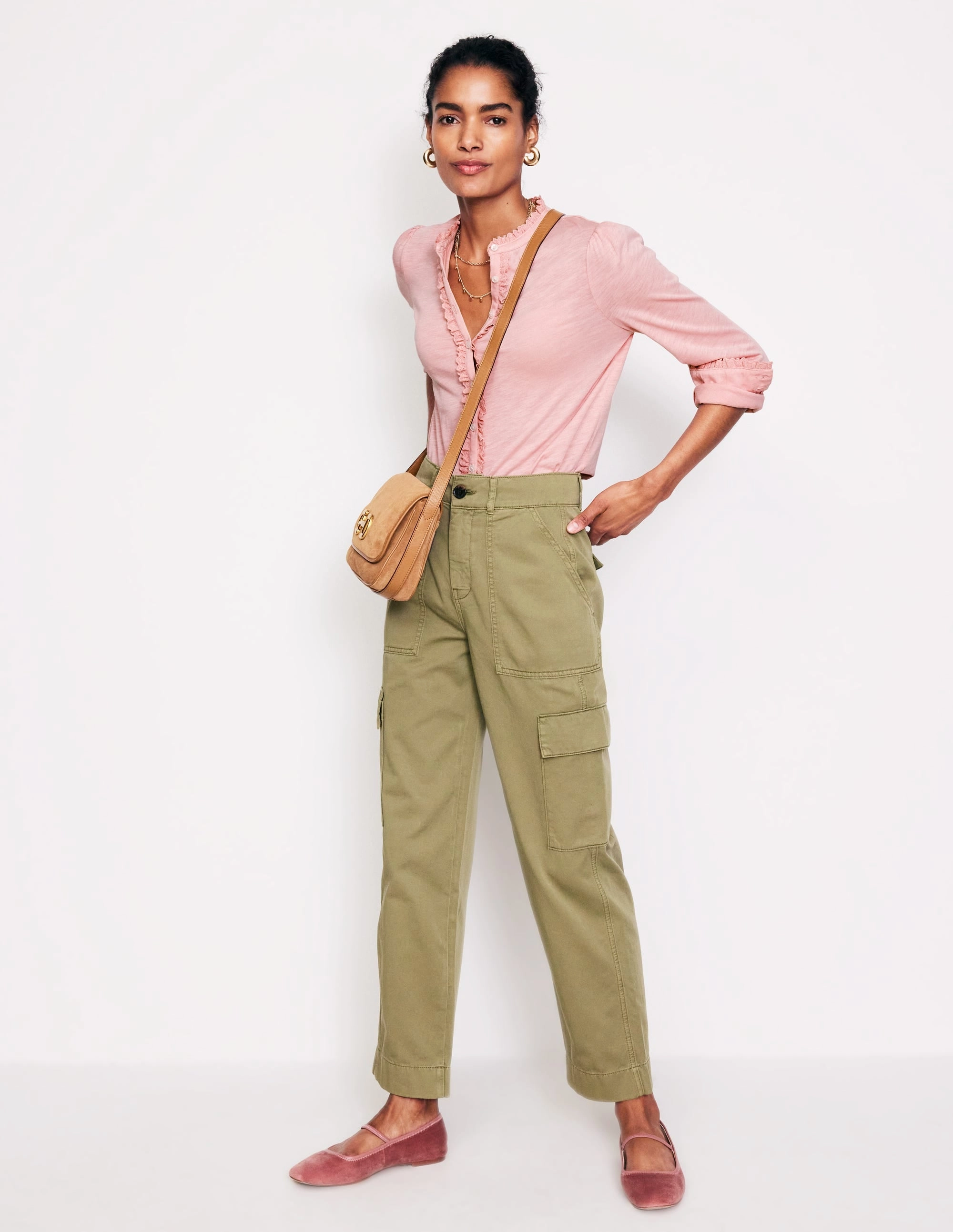 Modern Fit Caroline Broderie Jersey Shirt-Quartz