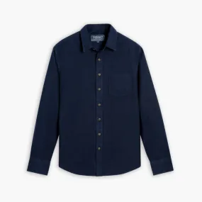 Solid Shirt | Navy Unstructured Shoulder Wardrobe Staple