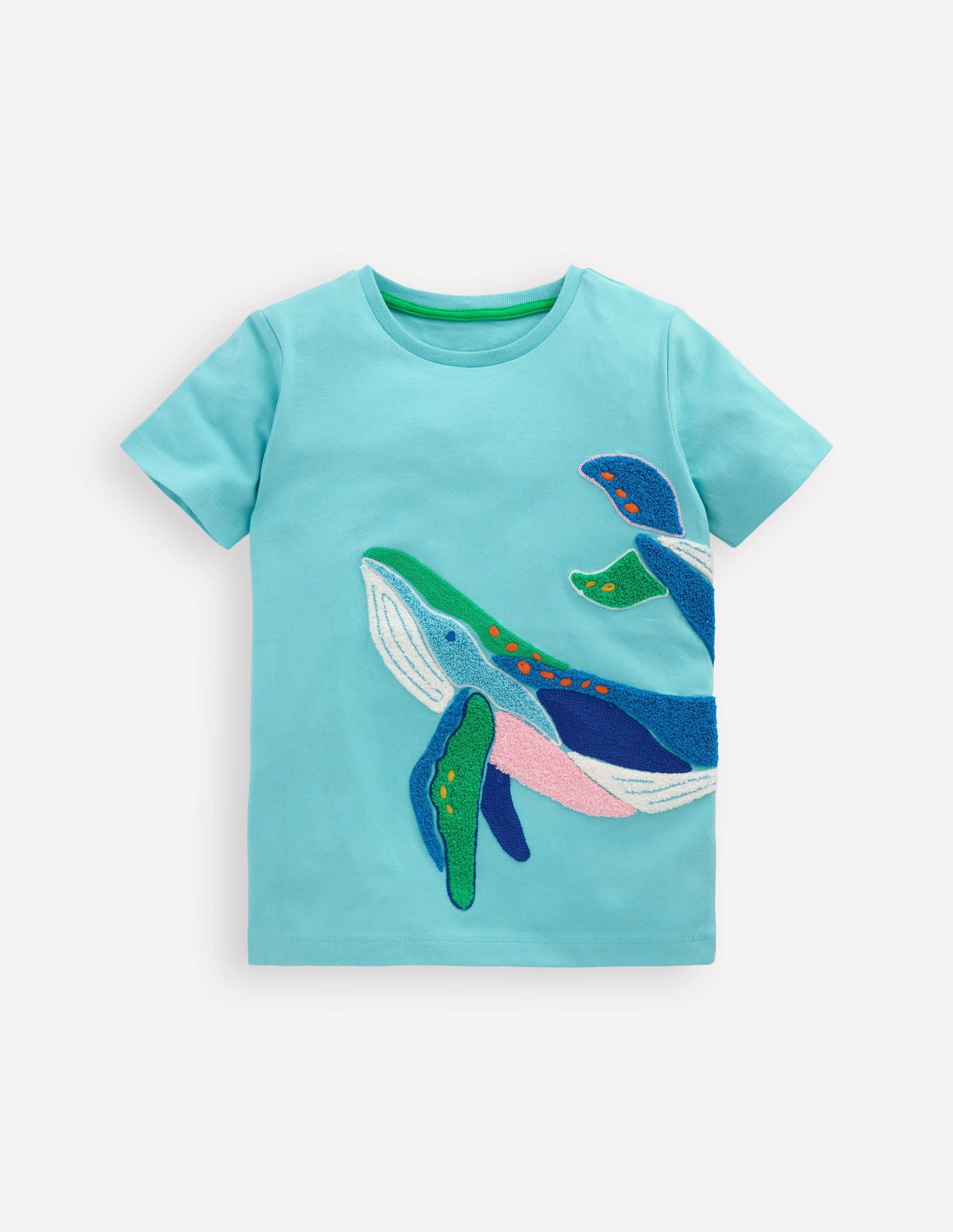 Chain Stitch T-Shirt-Caribbean Blue Whale Essential layering piece