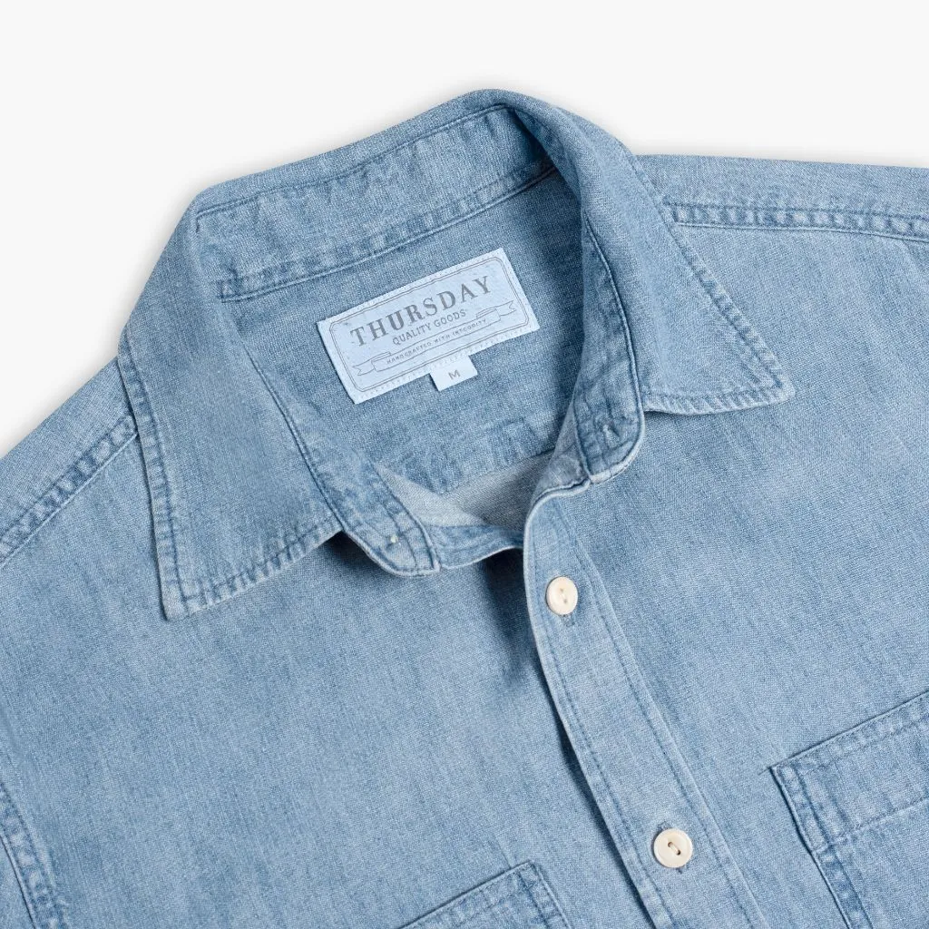 Layering Piece Active Fit Chambray Workshirt | Vintage Indigo