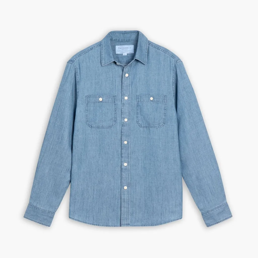 Chambray Workshirt | Vintage Indigo Edgy style