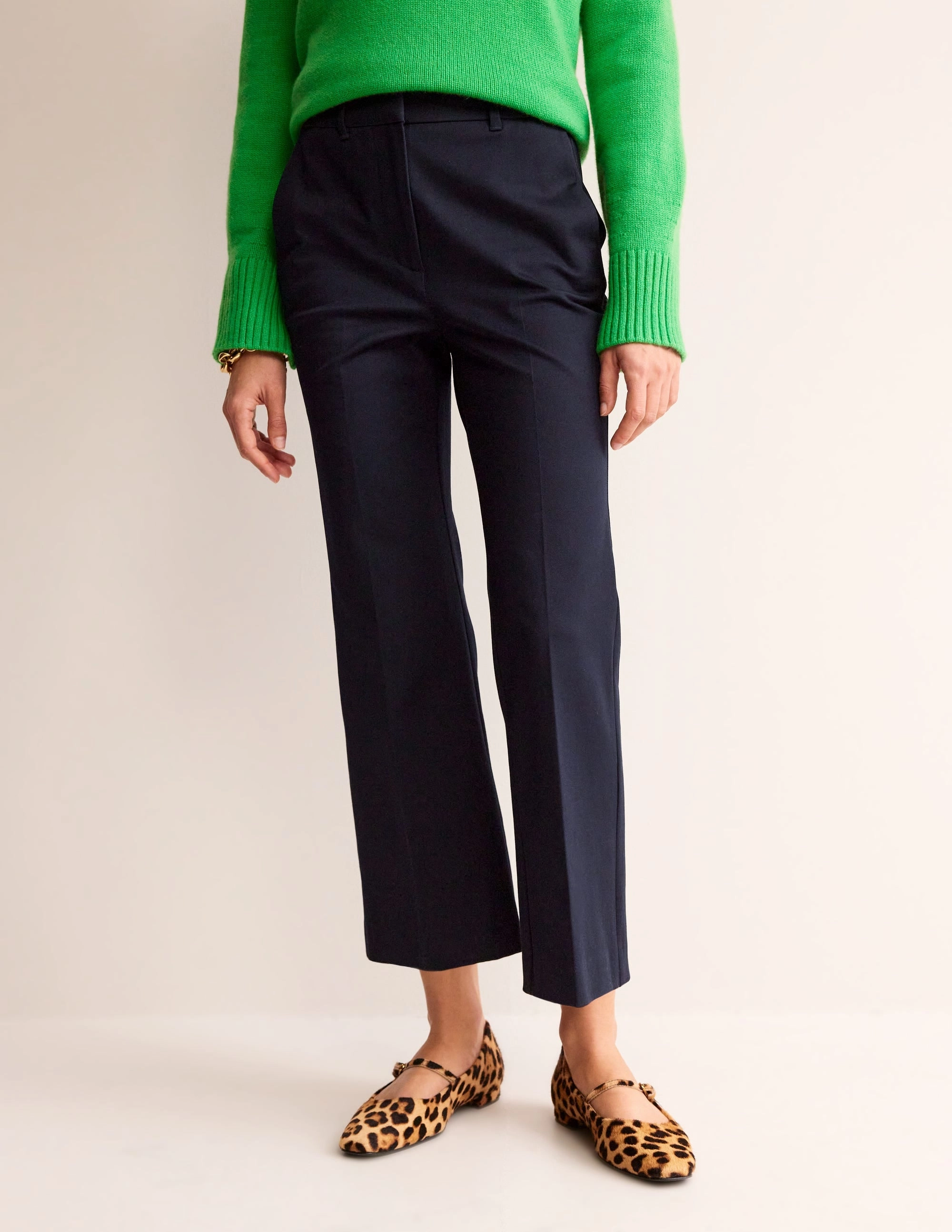 Chelsea Bi-stretch Trousers-Navy Minimalist Waist